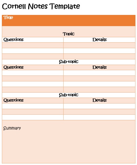 cornell notes sample