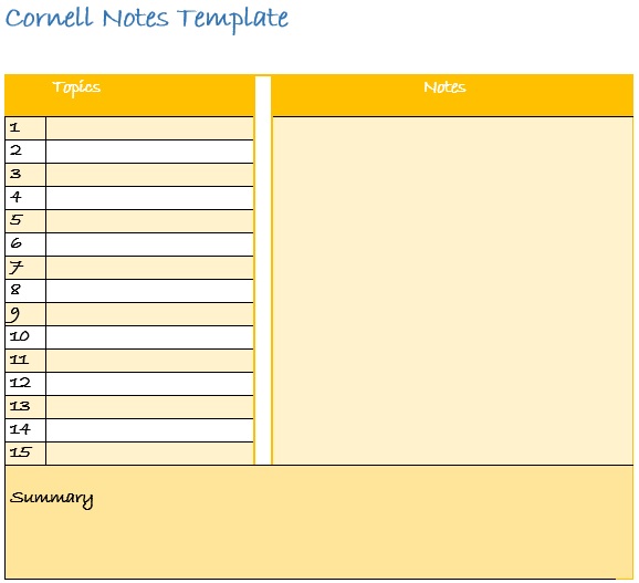 cornell notes template 1