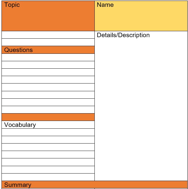 free cornell notes template