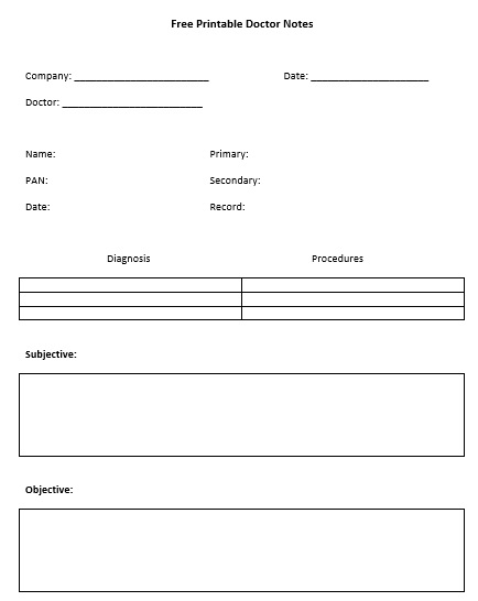 free printable doctors note template
