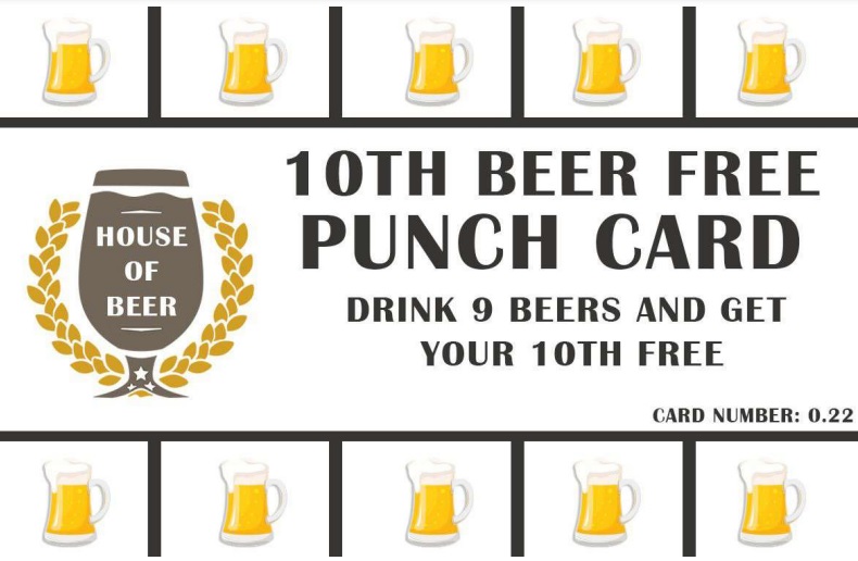 10th beer free punch card template