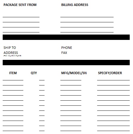 packing slip template excel