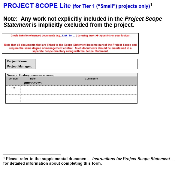 project statement of work example