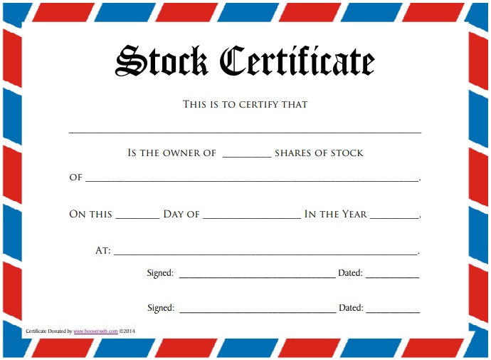 stock certificate template 3