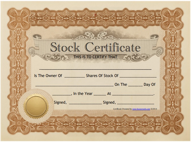 stock certificate template pdf