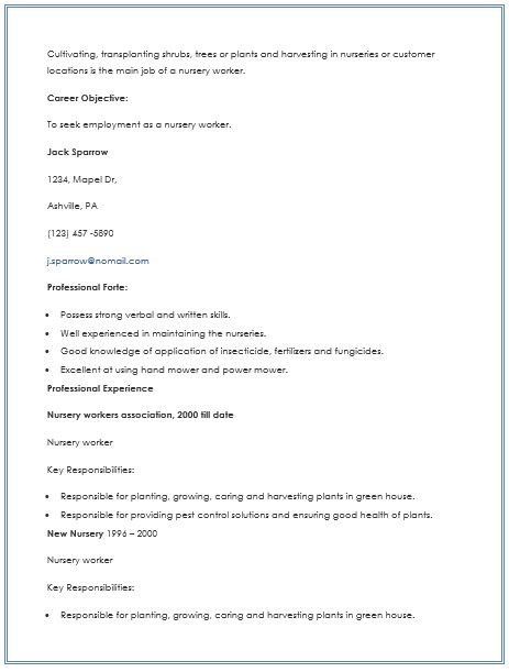 agricultural resume template