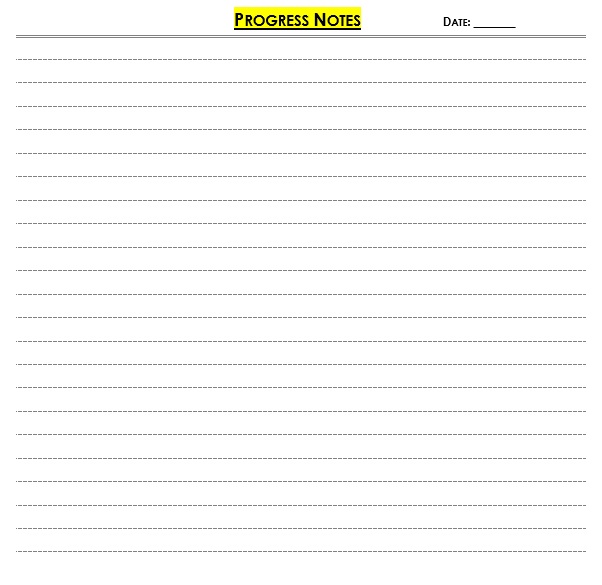 blank progress notes template 1