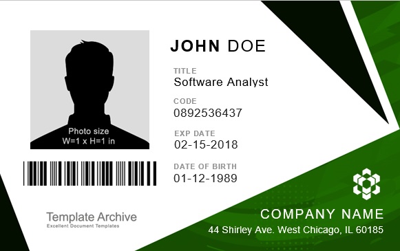 corporate id badge template