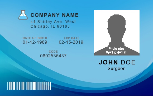 fake student id card template