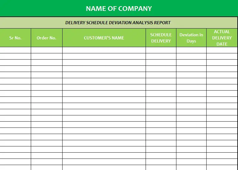 Free Delivery Schedule Templates [Excel, Word, PDF] » TemplateData