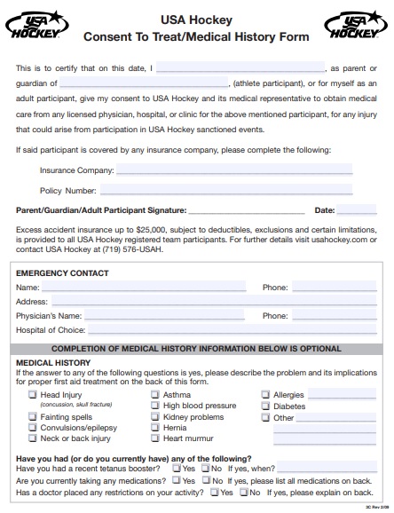 free printable personal medical history form