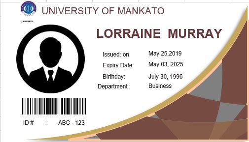free student id card template excel
