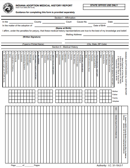 medical history form template