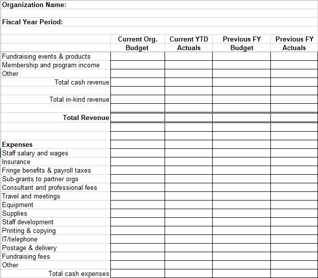 20 Free Nonprofit Budget Templates Excel PDF TemplateData