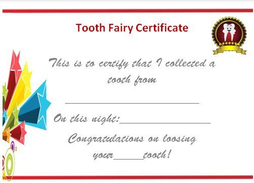 tooth fairy certificate pdf