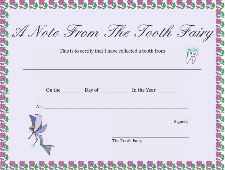 tooth fairy letter for girl