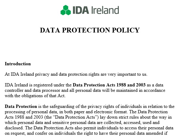 data protection policy template
