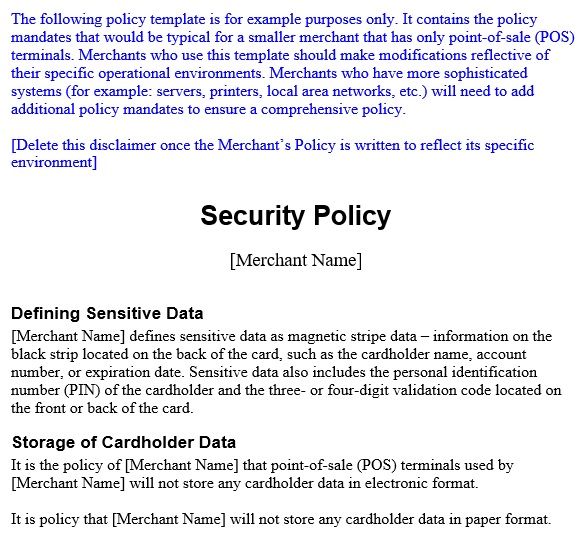 free information security policy template 1