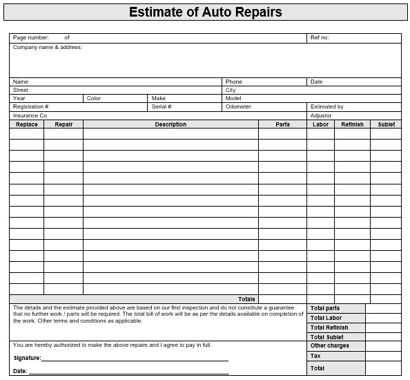 free auto repair invoice template 3