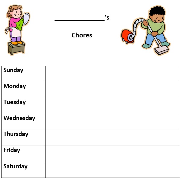 free chore chart template 4