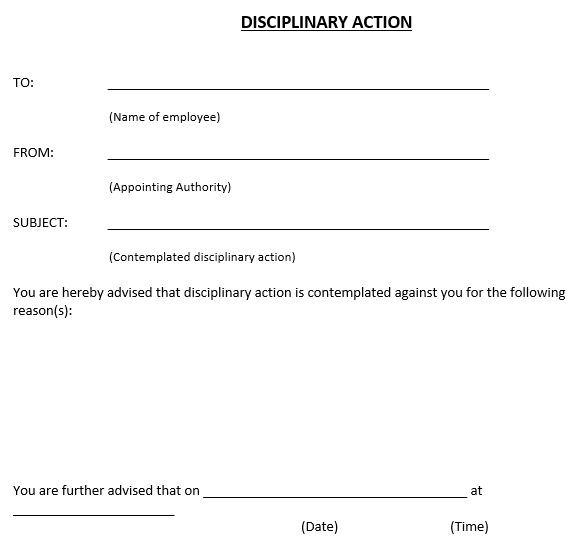 free disciplinary action form
