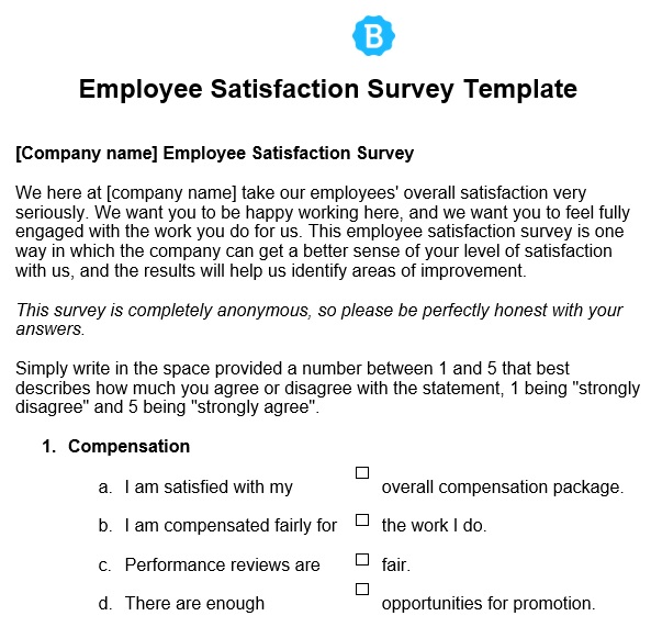 free survey template 3