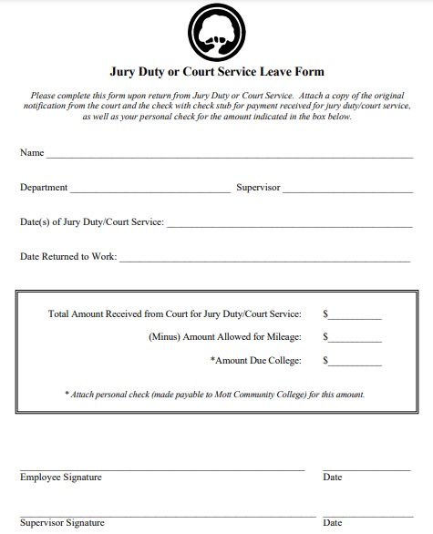 jury duty or court service leave form