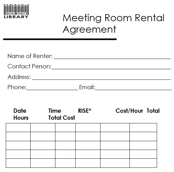meeting room rental agreement template