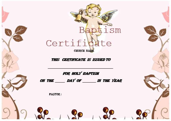 baptism certificate template for childrens
