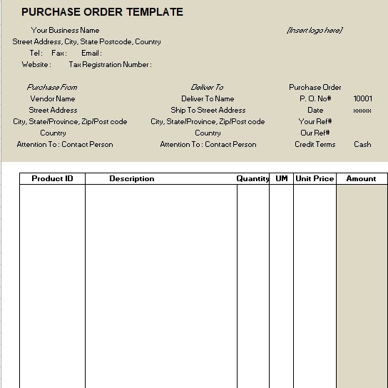 best purchase order template excel