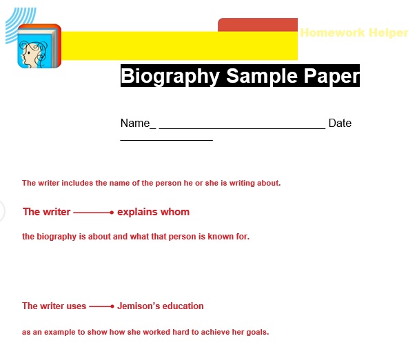 biography sample paper