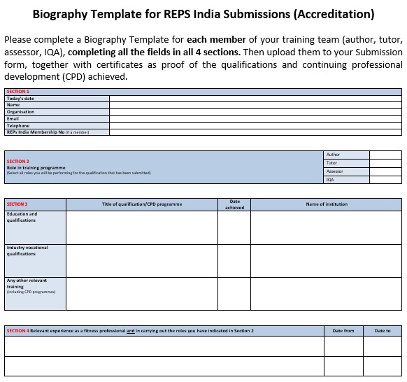 biography template for reps india