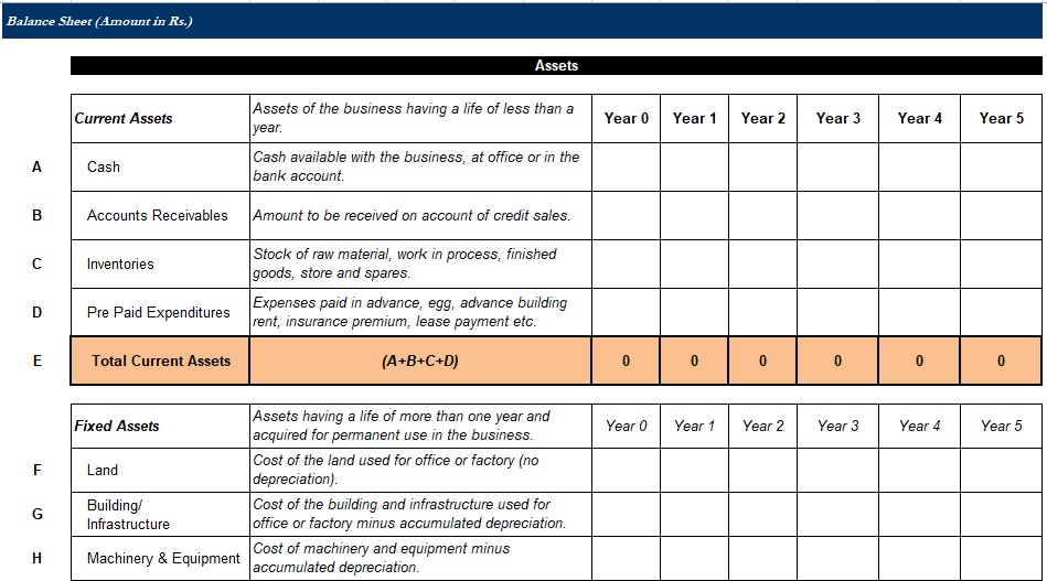free balance sheet template 7