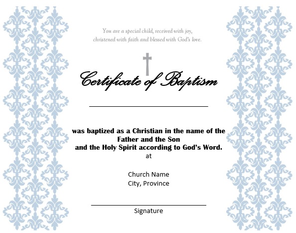free baptism certificate template 11