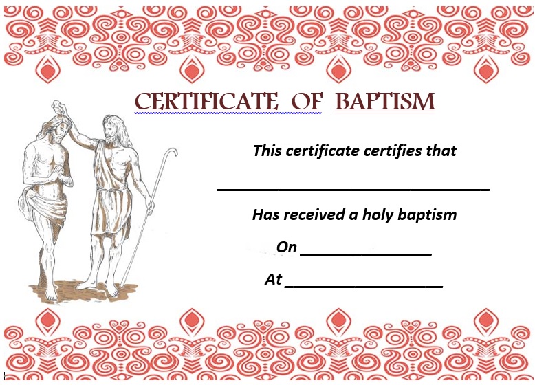 Free Baptism Certificate Templates [MS Word]