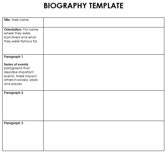 free biography template 4