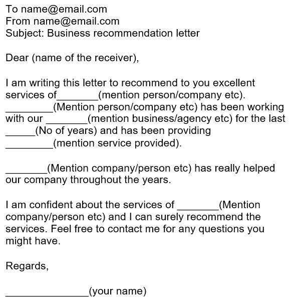 free business reference letter 14