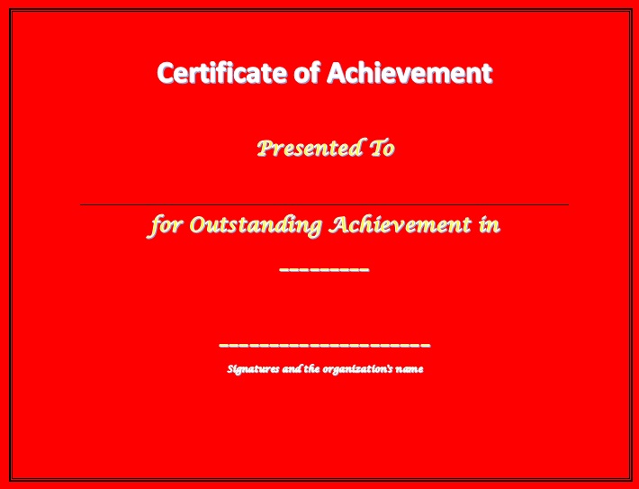 free certificate of achievement template