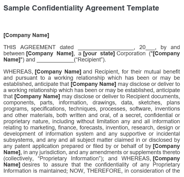 free confidentiality agreement template 10