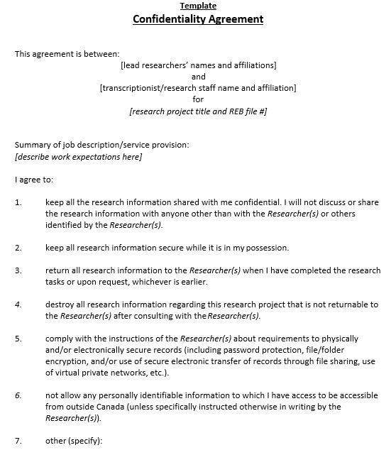 free confidentiality agreement template 3