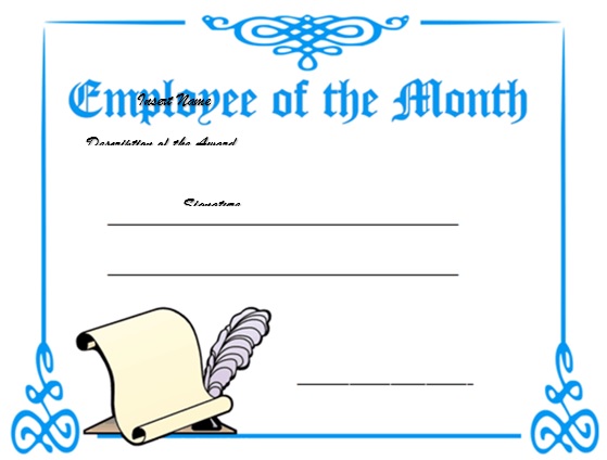 free employee of the month certificate template 15