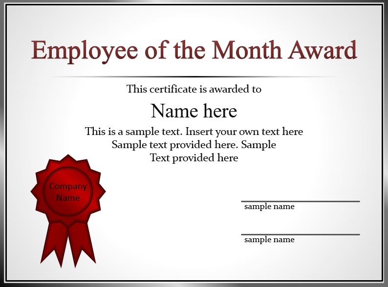 free employee of the month certificate template