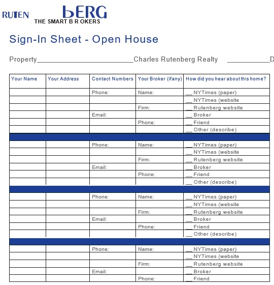 free open house sign in sheet 12