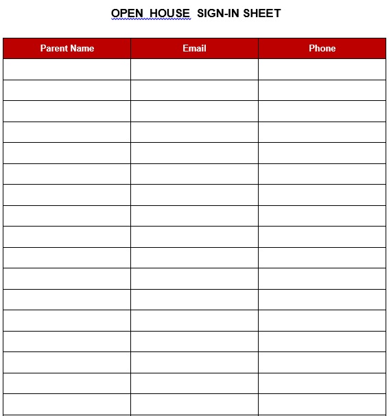free open house sign in sheet 13
