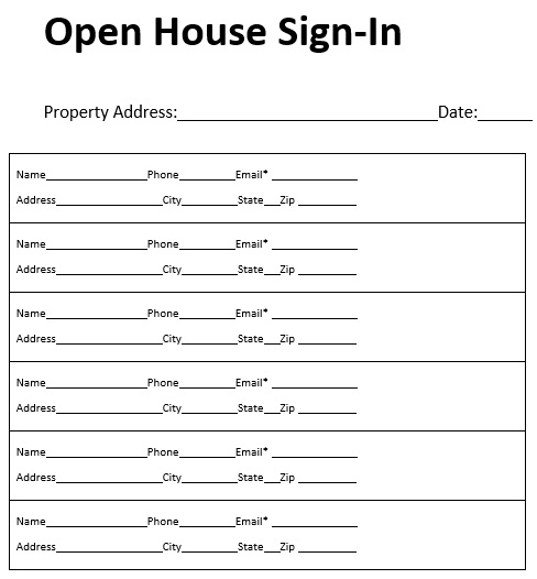free open house sign in sheet 8