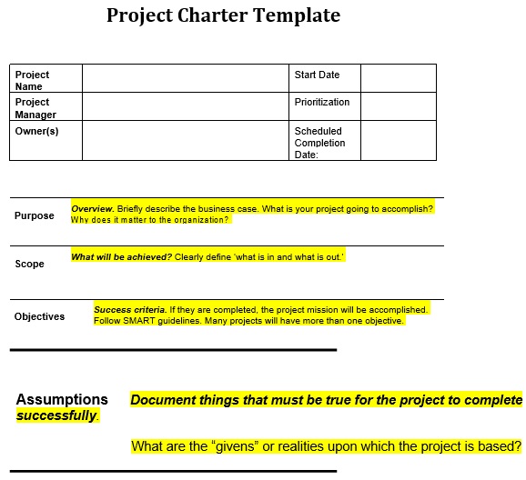 free project charter template 7