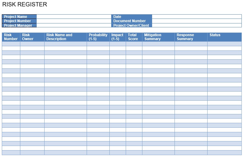 Simple Risk Register Templates (Excel, Word)