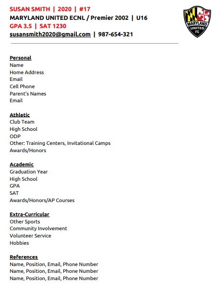 free soccer player profile template 4