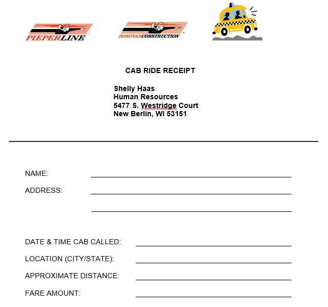 free taxi receipt template 3