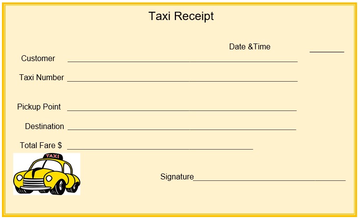 free taxi receipt template